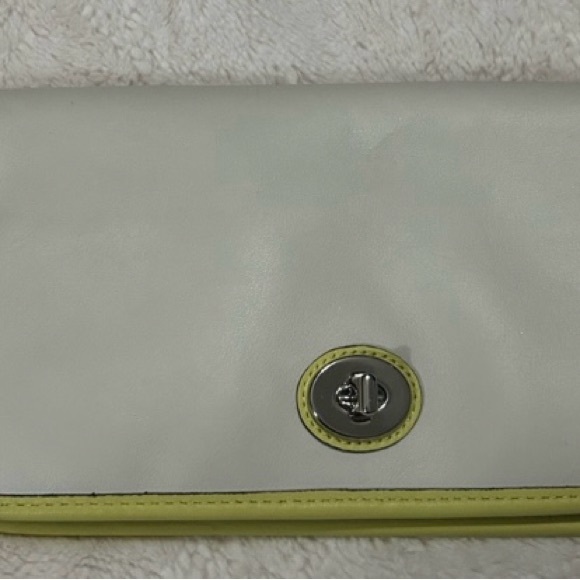Coach Handbags - Coach White and Green Clutch